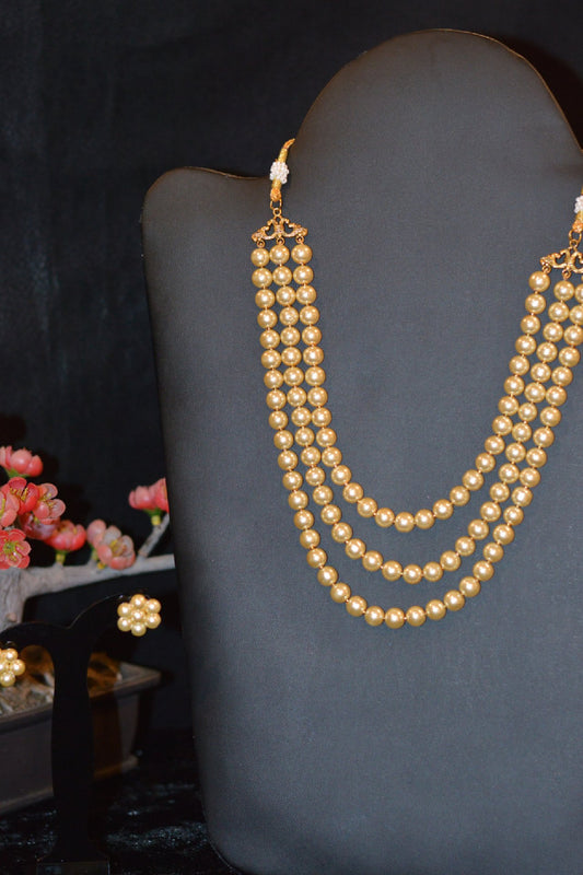 Pearl 3 Layer Necklace Set